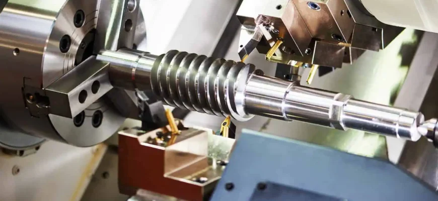 Modern CNC metal lathe machine for industrial metal turning