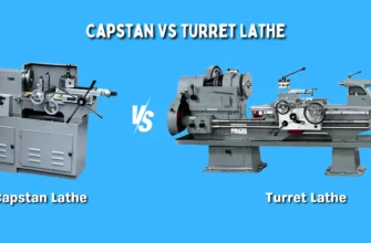 Capstan lathe with rotating turret head in operation